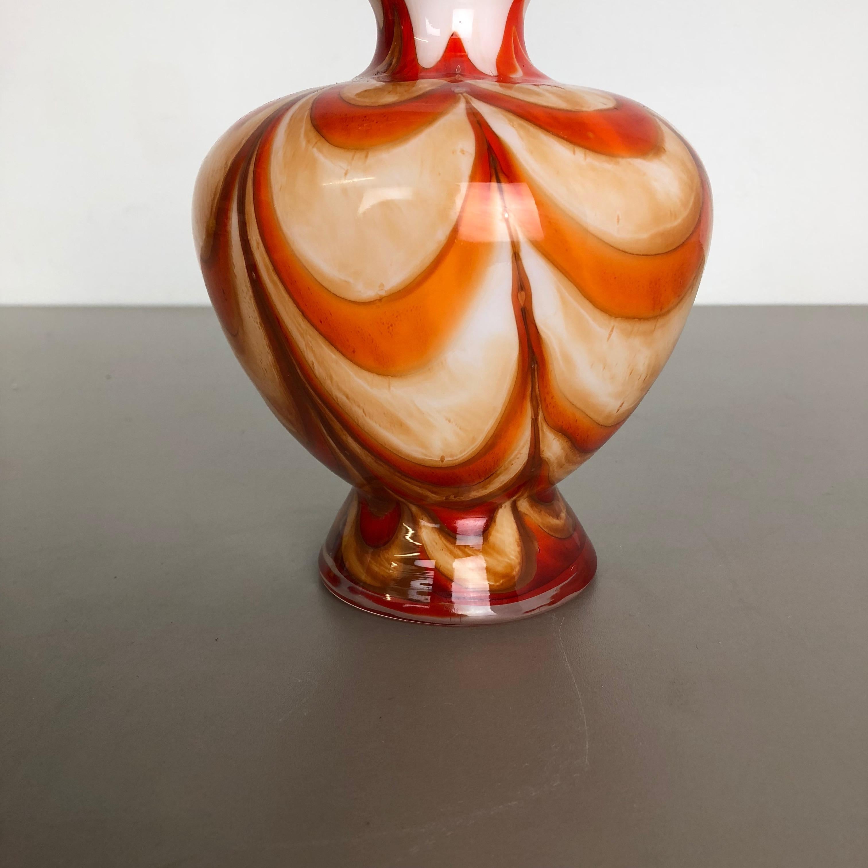 Italian Large Multicolor Vintage Pop Art Opaline Florence Vase Design, Italy, 1970s For Sale