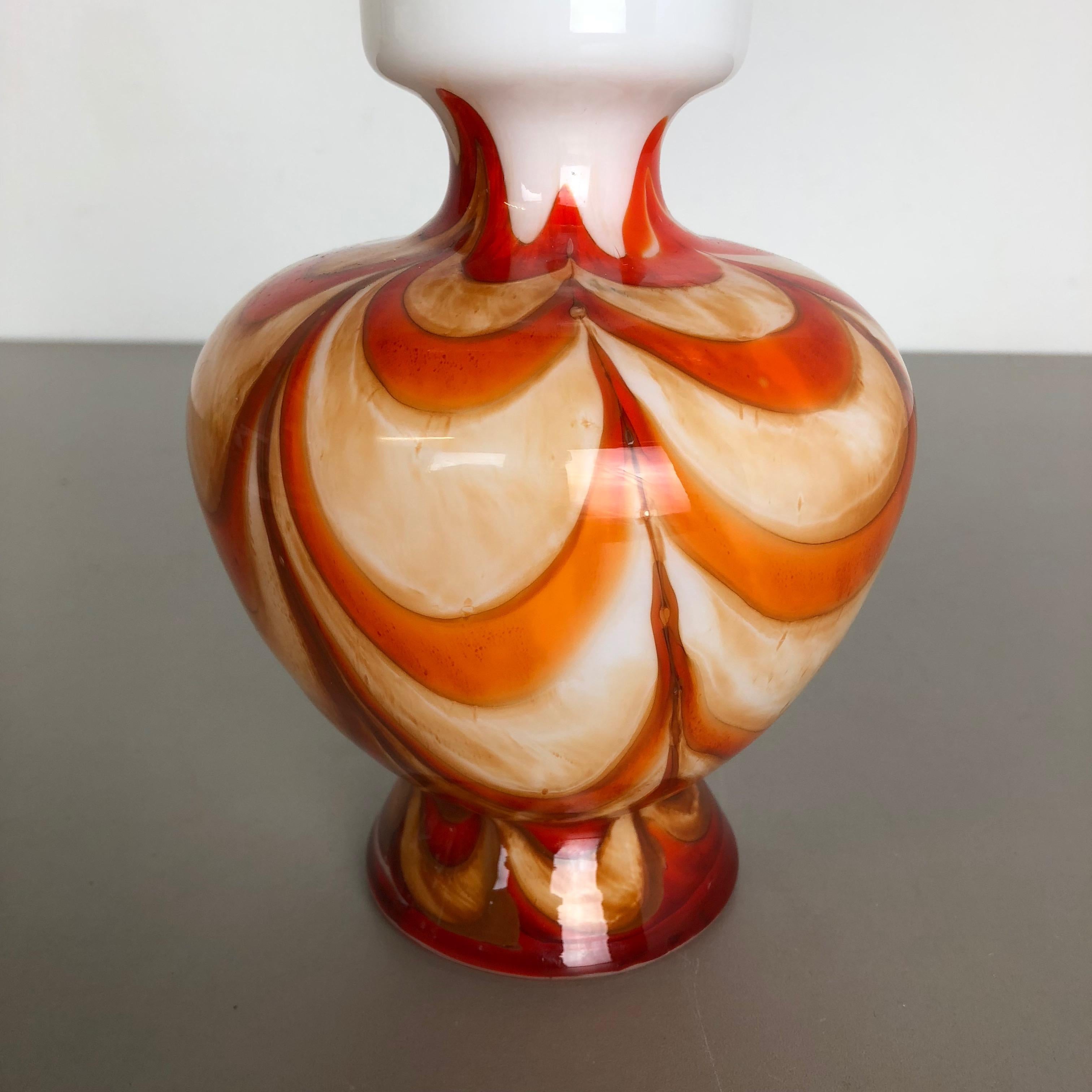 Large Multicolor Vintage Pop Art Opaline Florence Vase Design, Italy, 1970s In Good Condition For Sale In Kirchlengern, DE