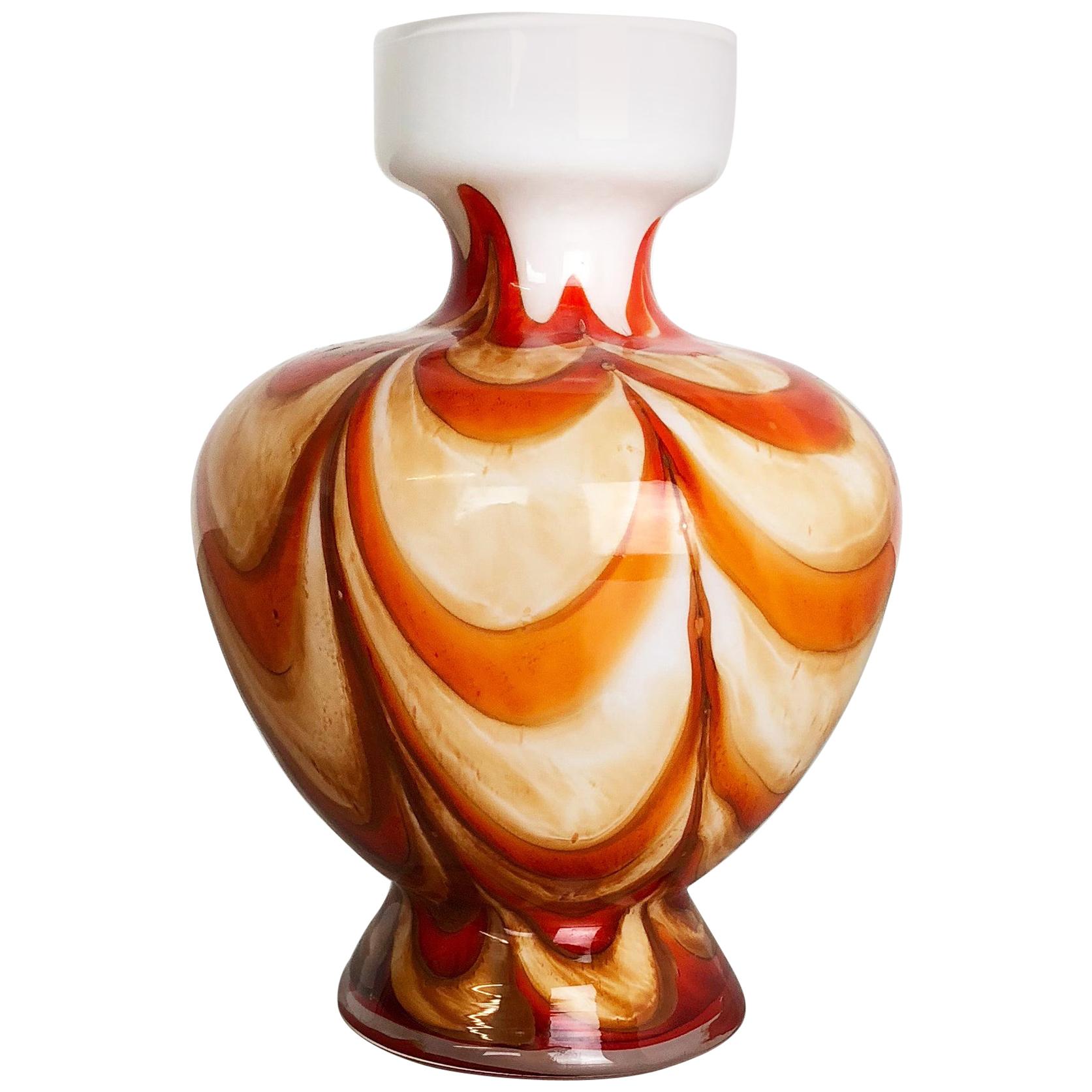 Large Multicolor Vintage Pop Art Opaline Florence Vase Design, Italy, 1970s