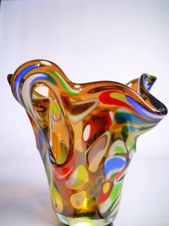 Large Multicolored 1950s Millefiori Murano Glass Bowl