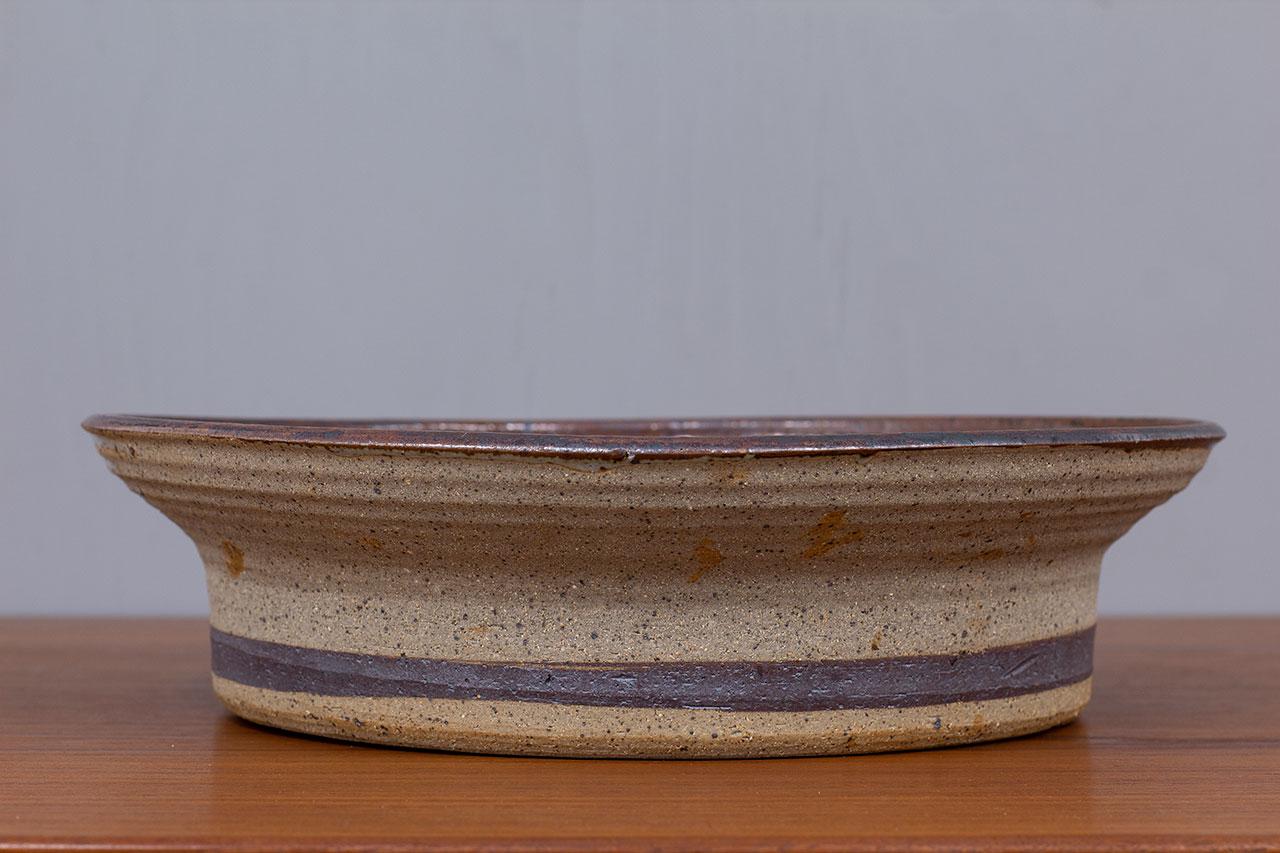 Large Multicolored Chamotte Stoneware Tray, Denmark, 1970s In Good Condition In Stockholm, SE