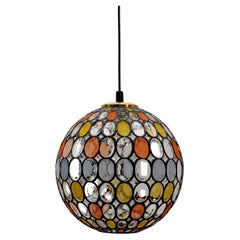 Grand plafonnier à boules de verre multicolore par Limburg, années 1960, Allemagne, années 1960