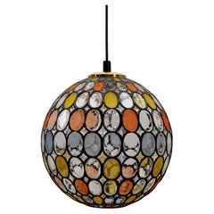 Grand plafonnier à boules de verre multicolore par Limburg, années 1960, Allemagne, années 1960