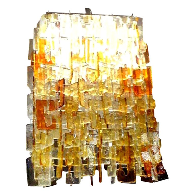 Large Multicolored Murano Glass Chandelier, Carlo Nason for Mazzega