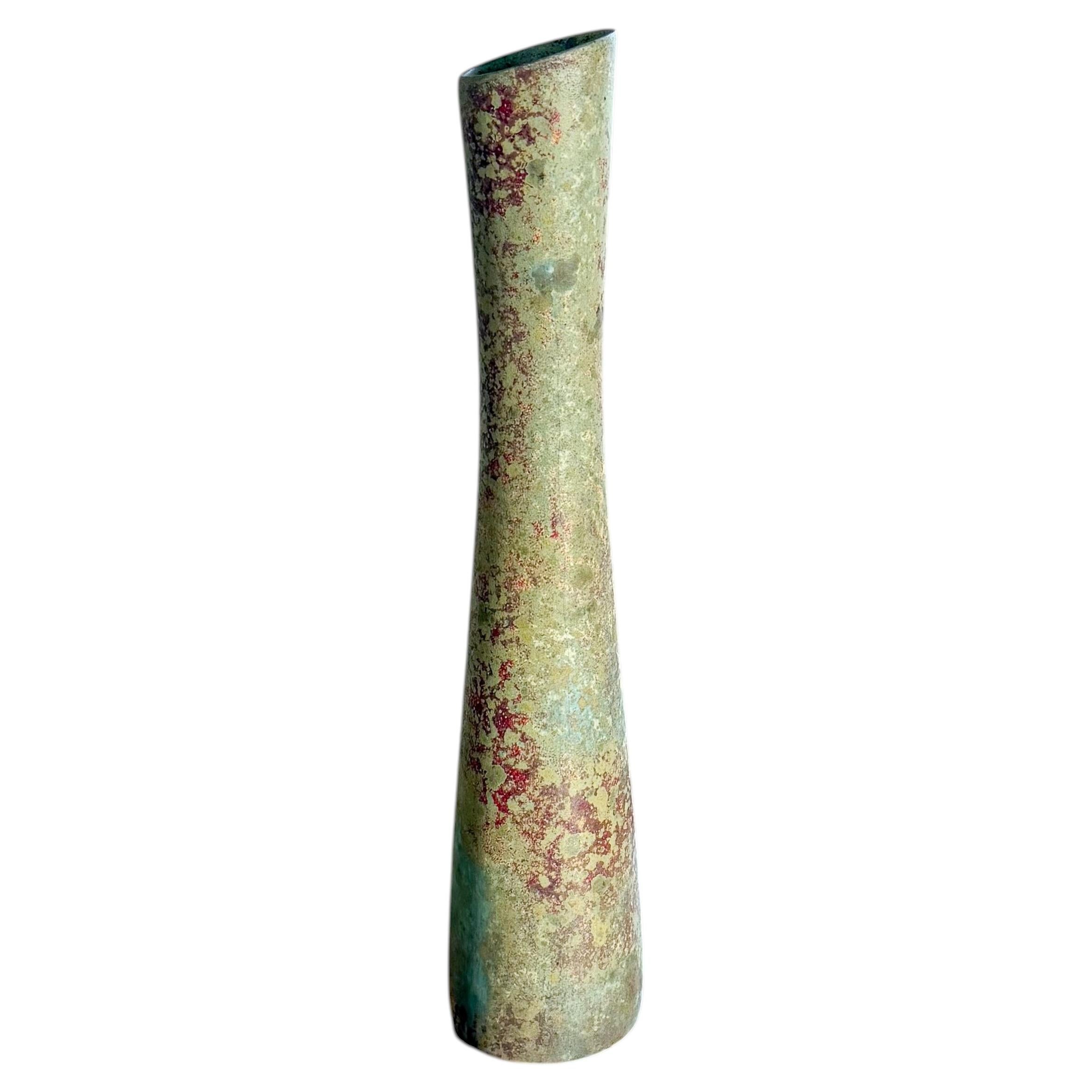 Grand vase en grès multicolore - Hans Hedberg, Biot, France en vente
