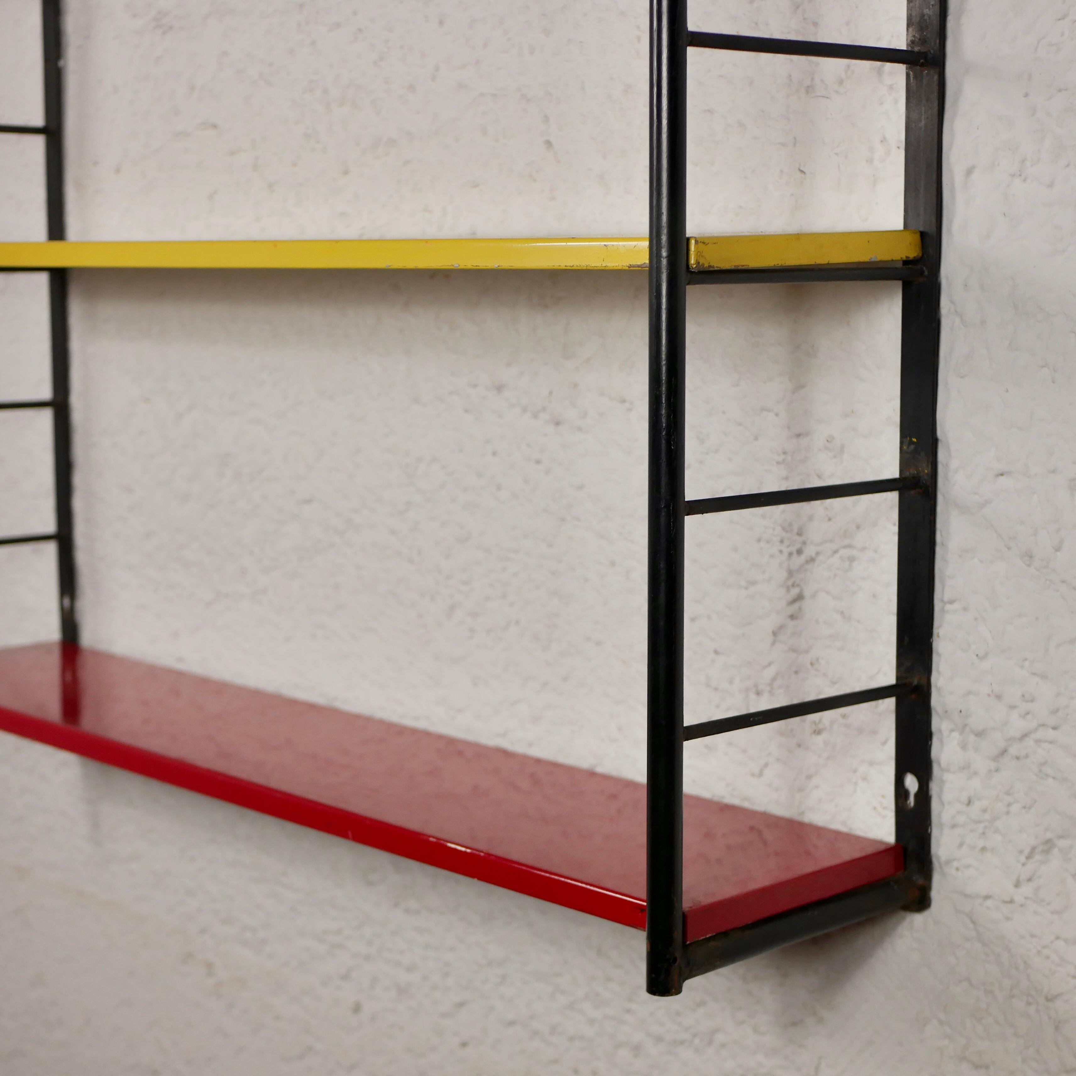 Large Multicolored Wall Unit Shelves from Holland, 1970s In Good Condition In Lyon, FR