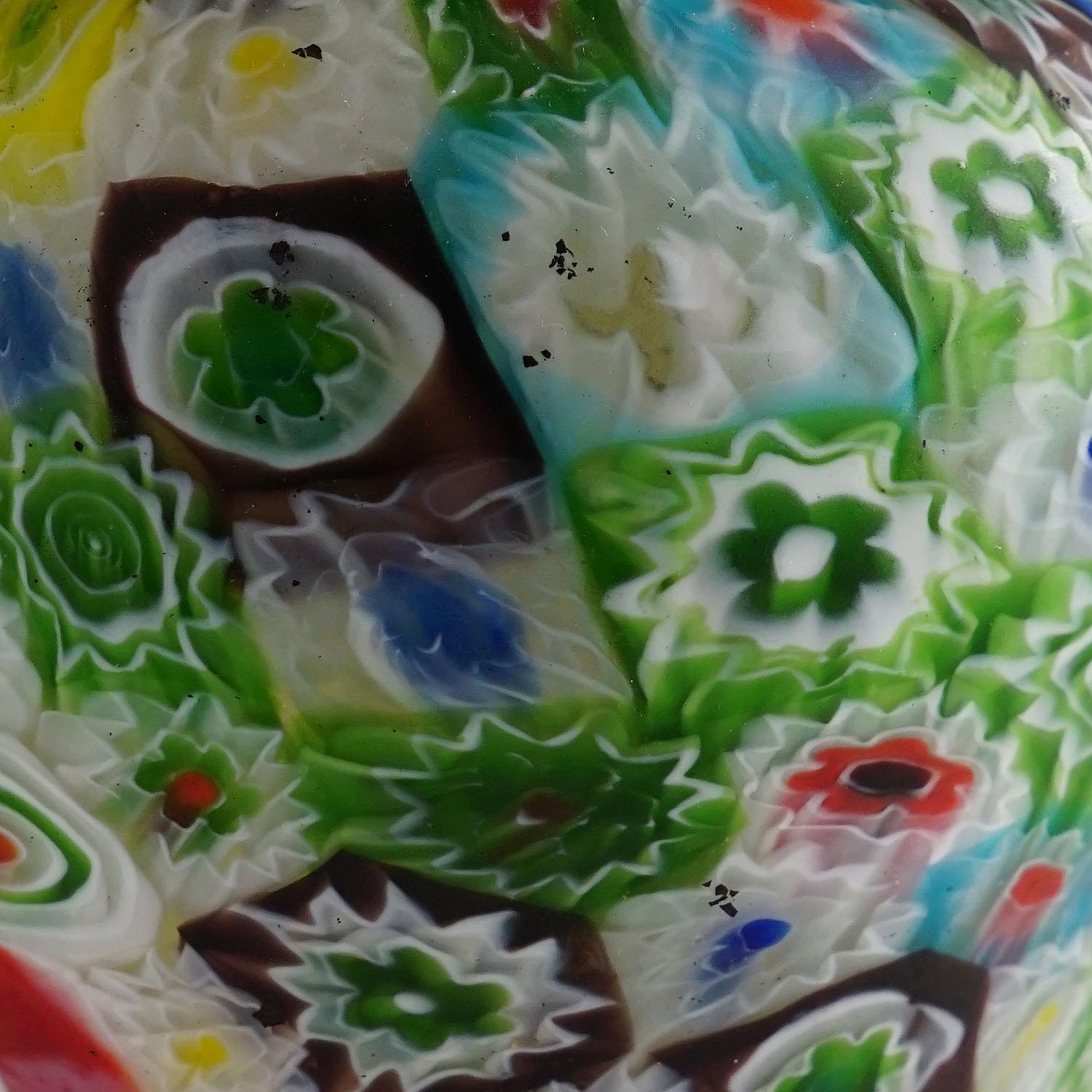 Large Multicoloured Fratelli Toso Millefiori Vase with Handles, Murano, 1910 In Good Condition In Berghuelen, DE