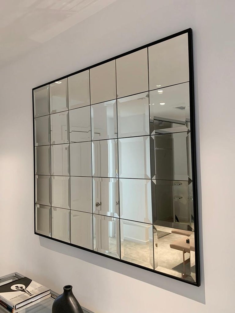 Large Multipanel Wall Mirror Wit, Large Beveled Edge Wall Mirror