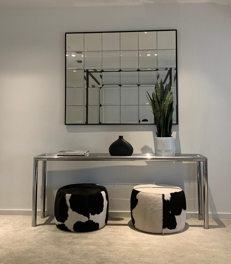 Modern Large Multipanel Wall Mirror Wit Beveled Edges