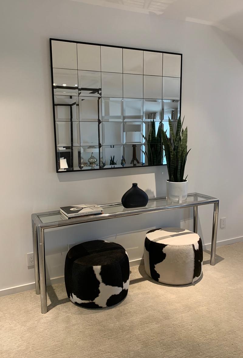 Large Multipanel Wall Mirror Wit Beveled Edges In Good Condition In Los Angeles, CA
