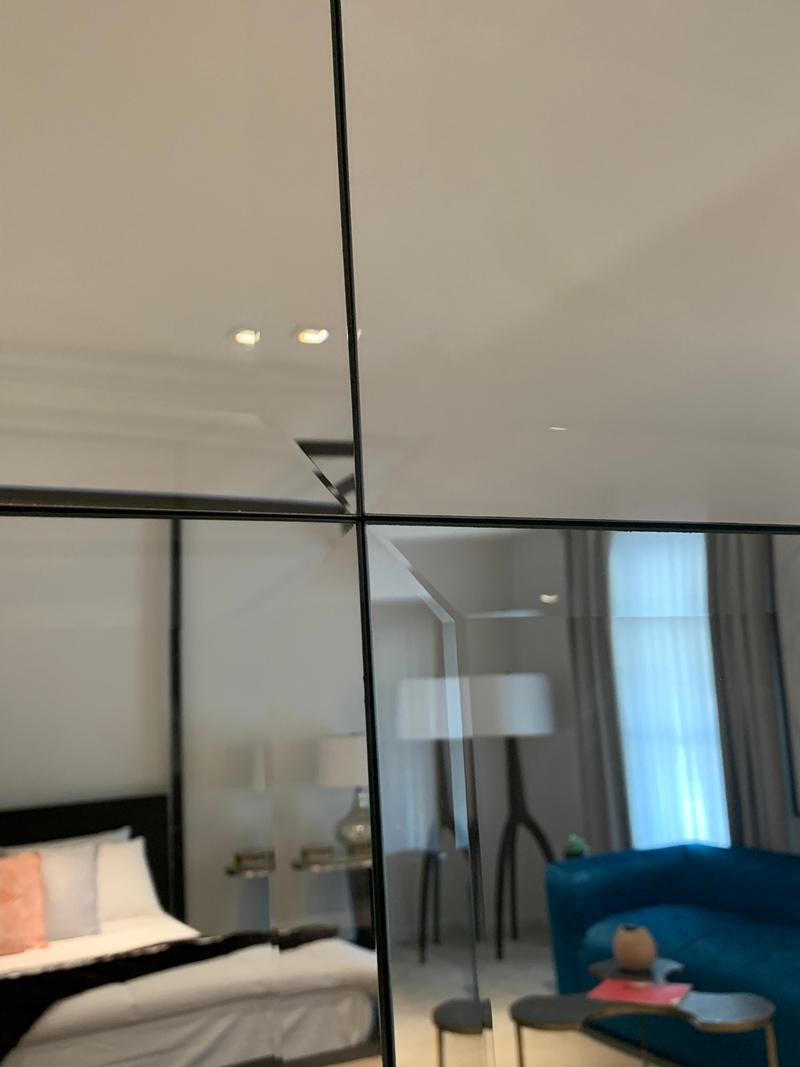 Contemporary Large Multipanel Wall Mirror Wit Beveled Edges