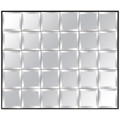 Large Multipanel Wall Mirror Wit Beveled Edges