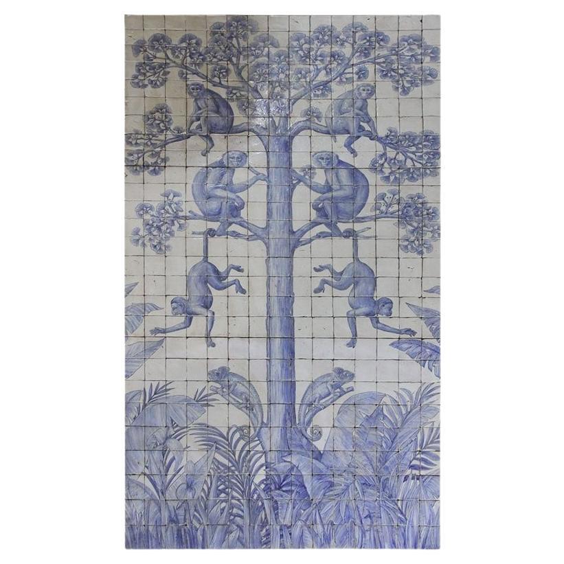 Large Mural of Artisanal Tiles of the 20th Century For Sale