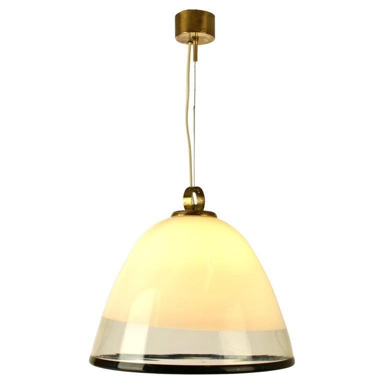 Large Murano 1960s Pendant Reticello Glass Pendant For Sale 3