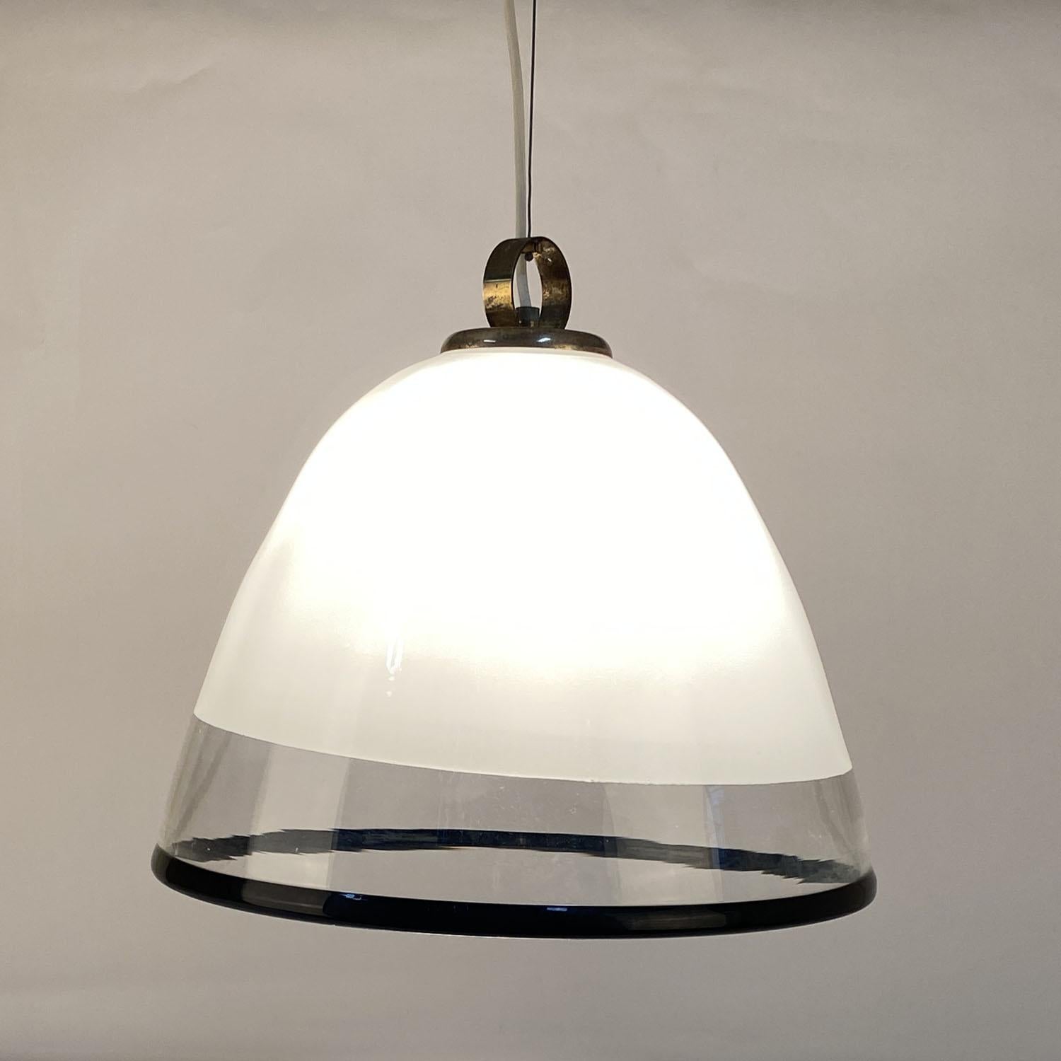 Large Murano 1960s Pendant Reticello Glass Pendant For Sale 4