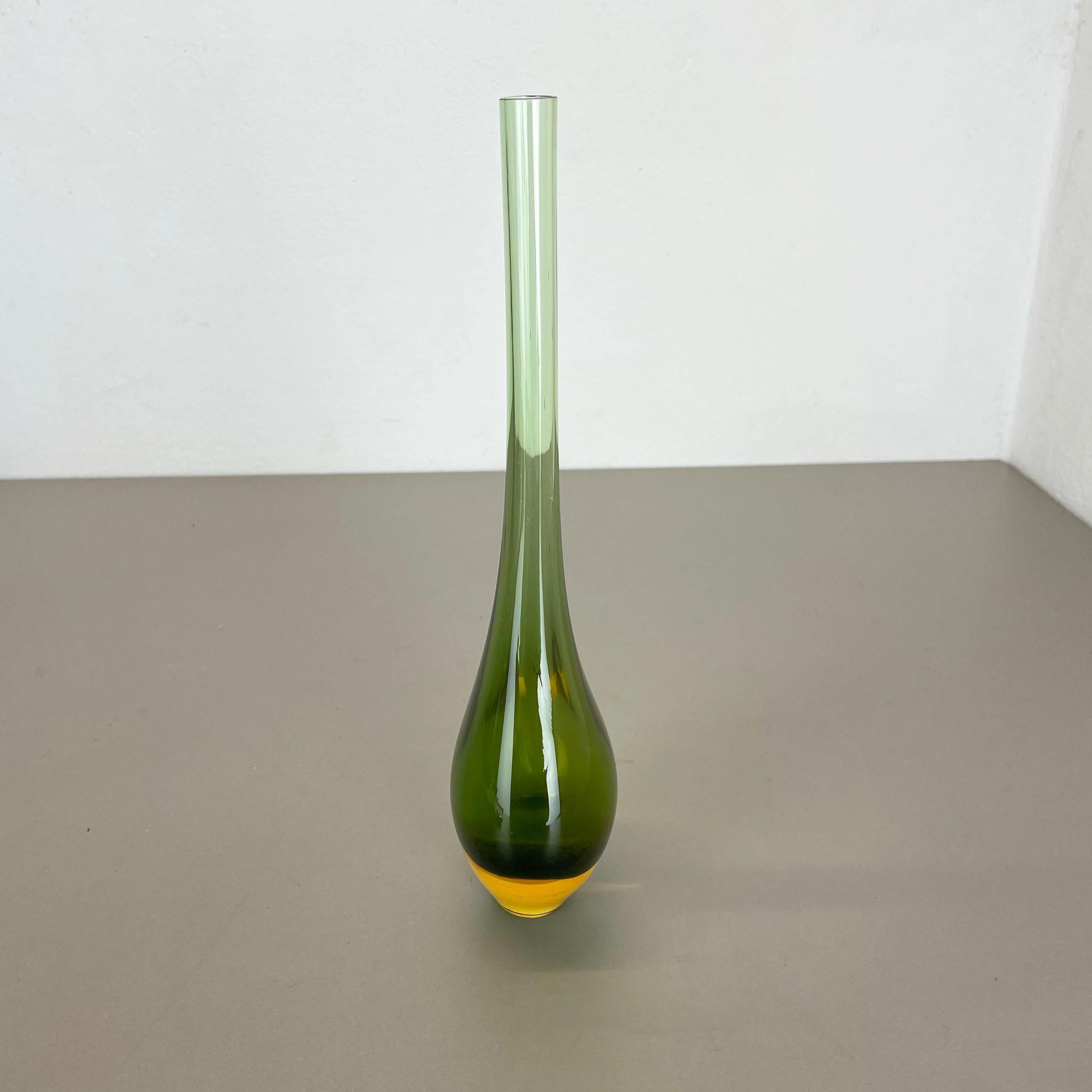 German Large Murano Glass Sommerso Single-Stem Vase by Flavio Poli, Italy, 1960s