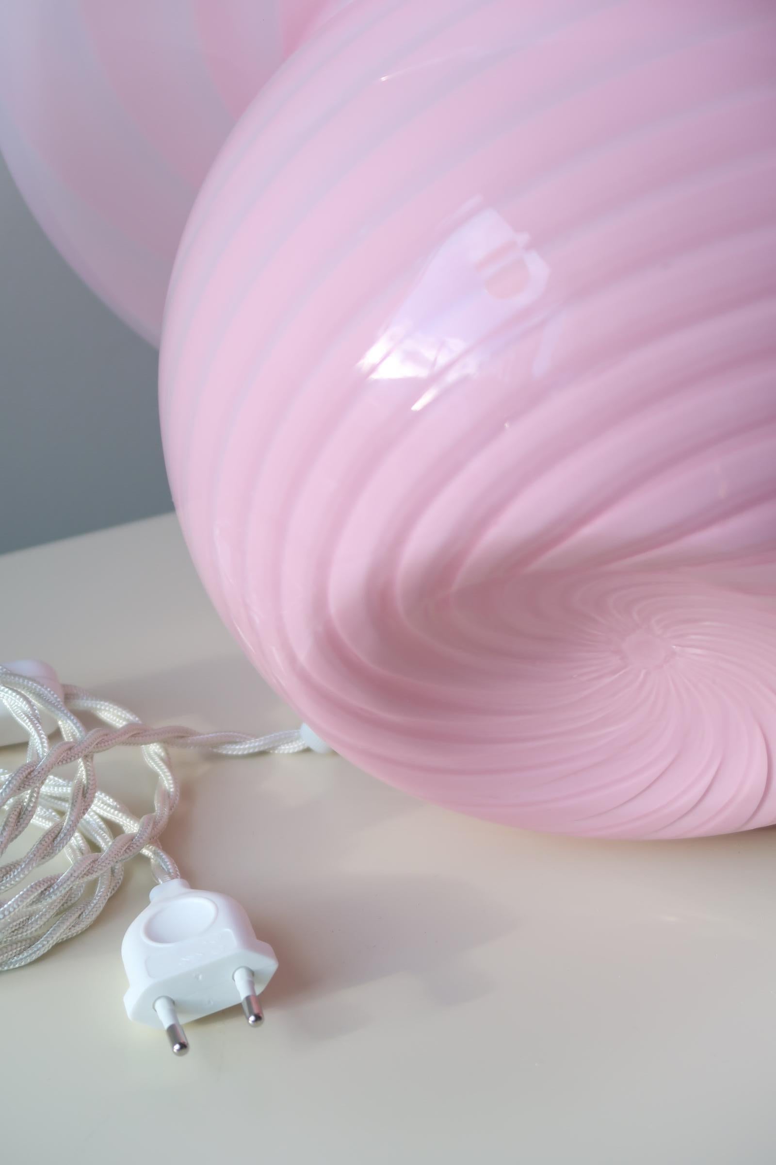 pink glass mushroom lamp