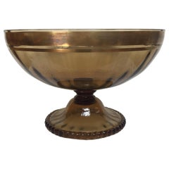 Large Murano Amber Colored Bowl