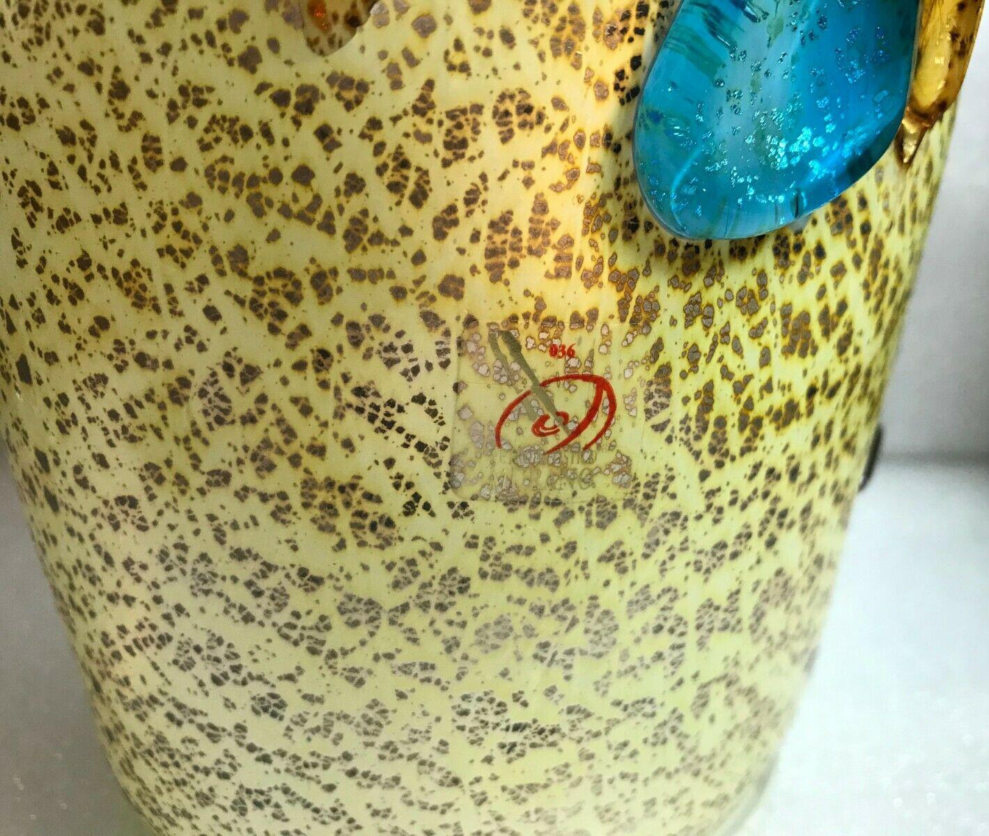 Large Murano Art Glass Face Vase signed Sergio Costantini Venice Italy Estate For Sale 1