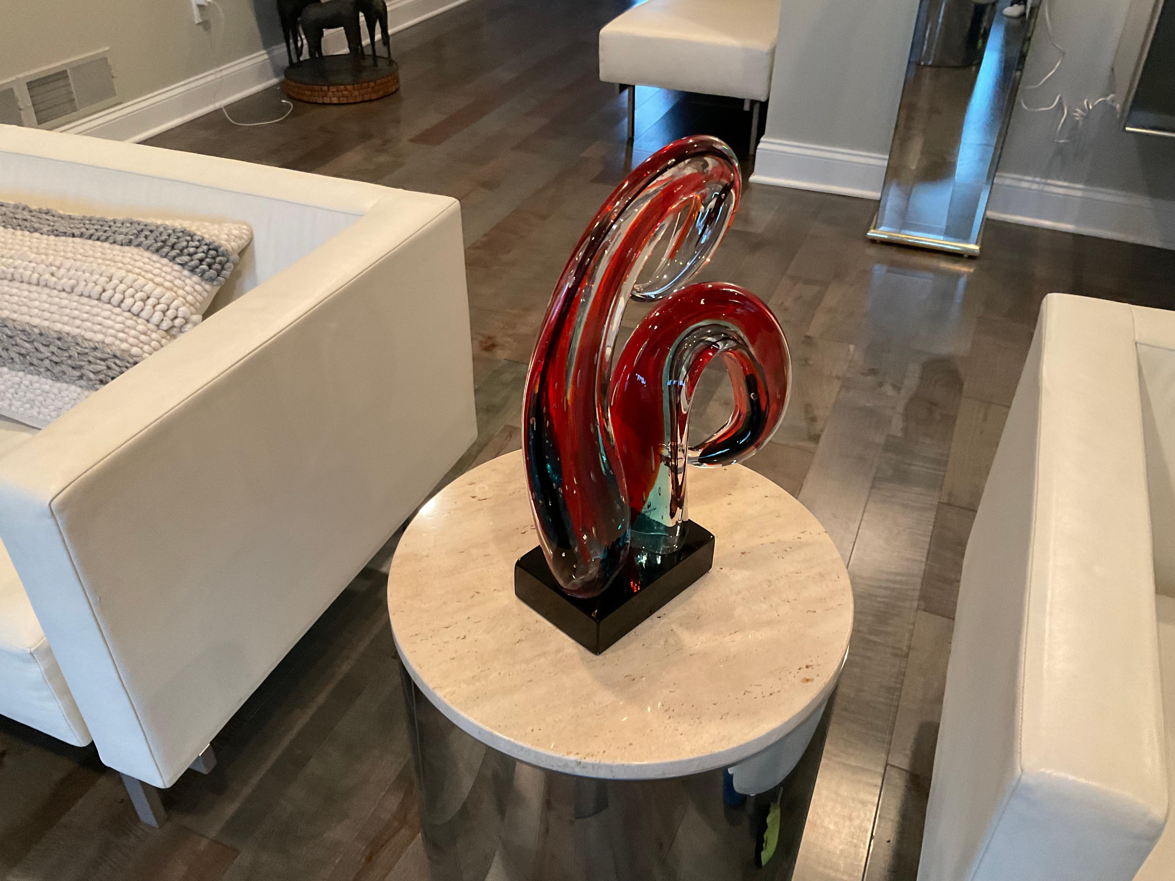 Mid-Century Modern Large Murano Art Glass Sculpture in vibrant colors by Sergio Costatini studio  For Sale