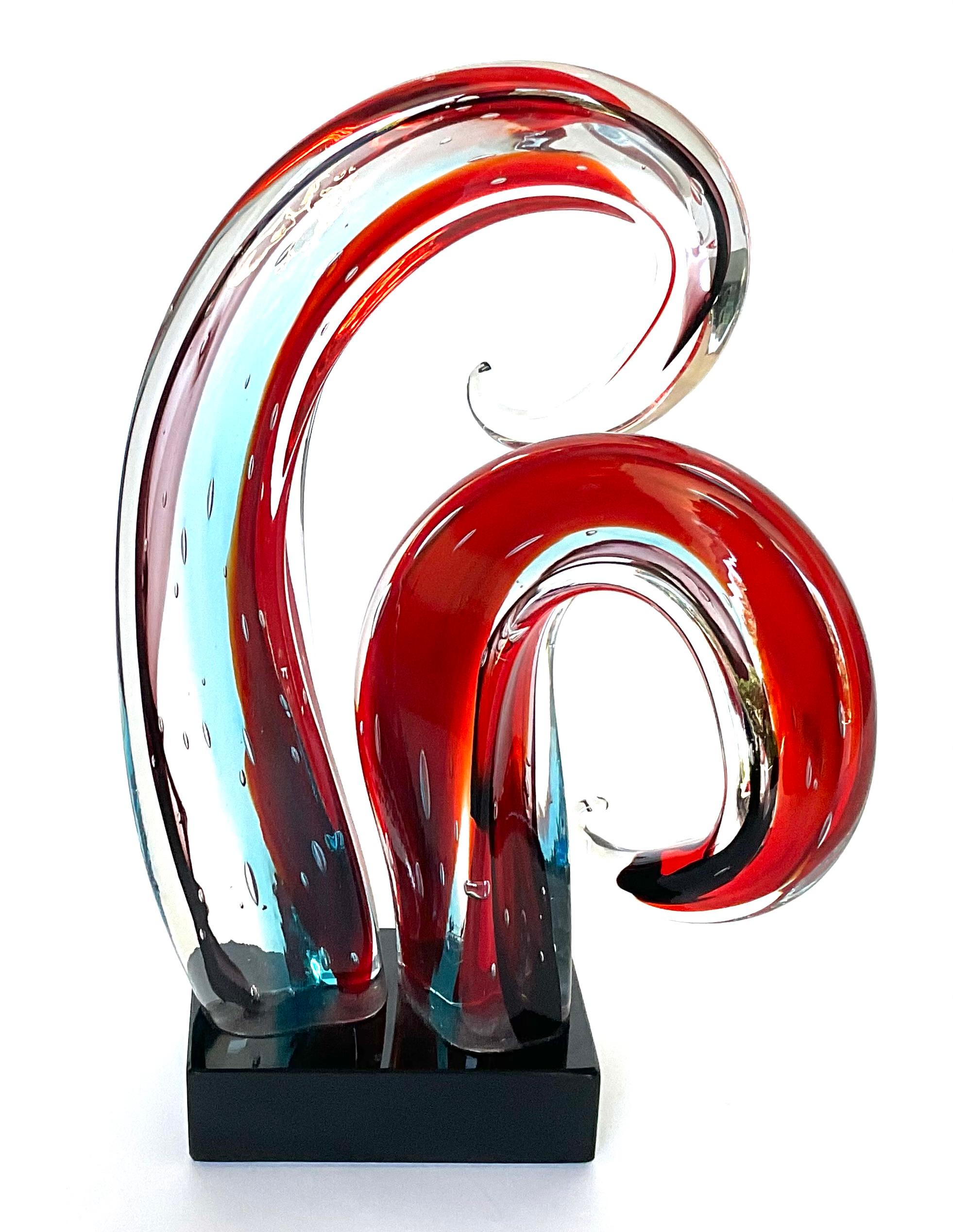 Late 20th Century Large Murano Art Glass Sculpture in vibrant colors by Sergio Costatini studio 