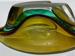 Large Murano Art Glass Sommerso Bowl attributed Flavio Poli Seguso Vetri D’Arte