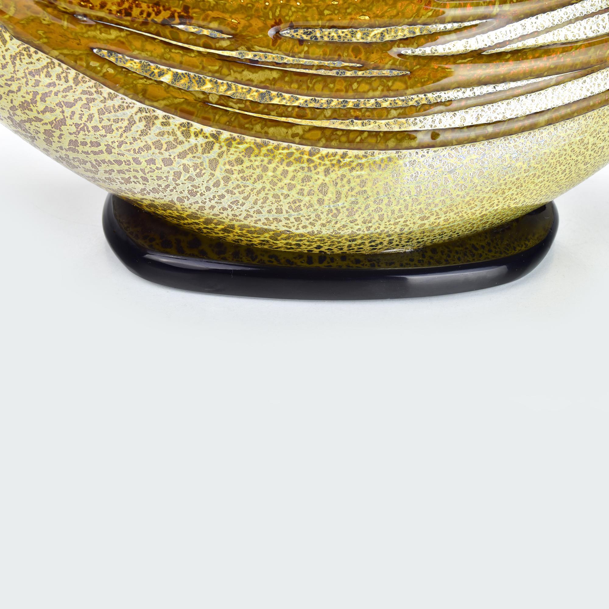 Großer Murano Kunstglas Schwan von Sergio Costantini, Gold Aventurin Skulptur im Angebot 2