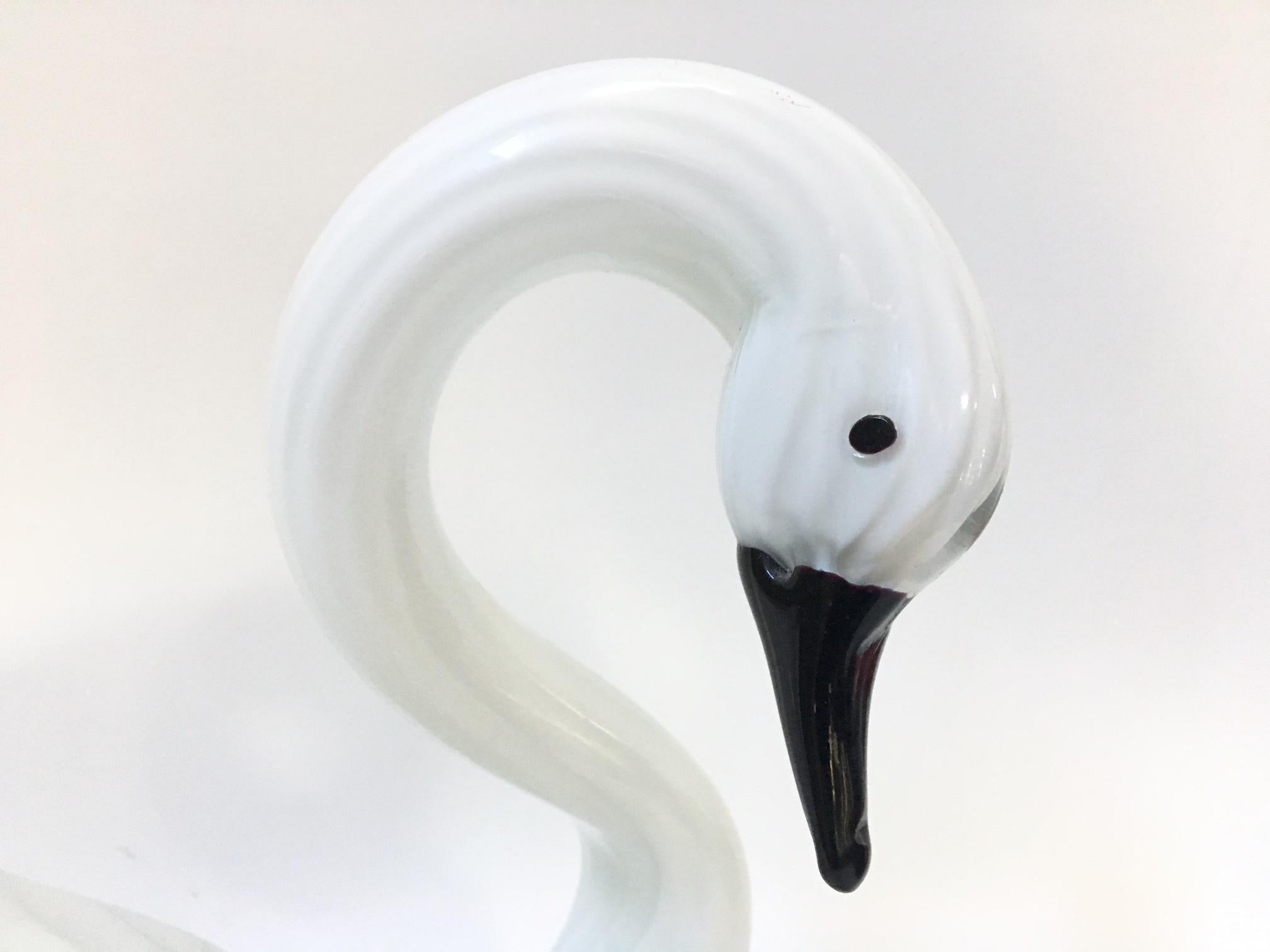 Late 20th Century Large Murano Art Glass Swan Sculpture