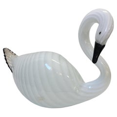 Large Murano Art Glass Swan Sculpture
