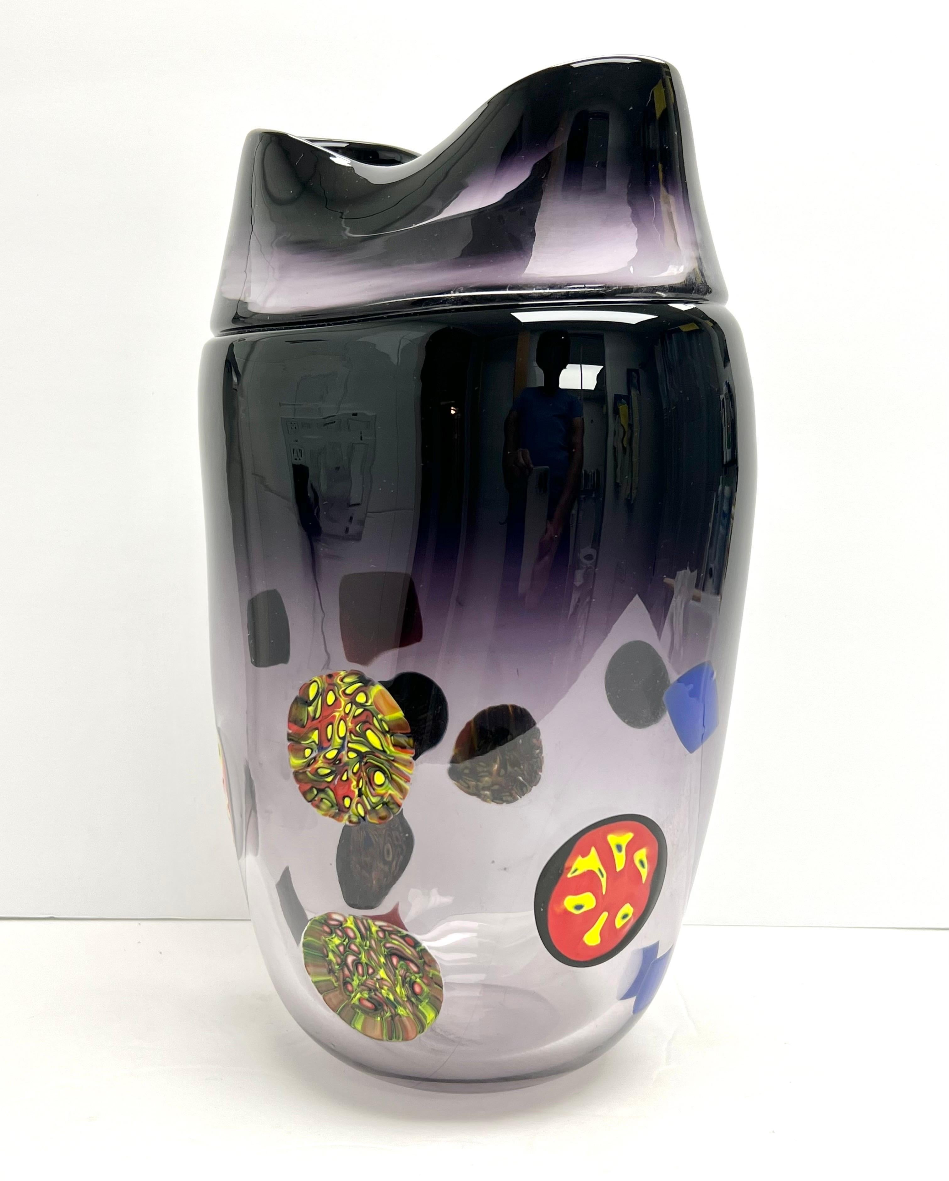 Italiano Vaso grande in vetro artistico di Murano di La Filigrana in vendita