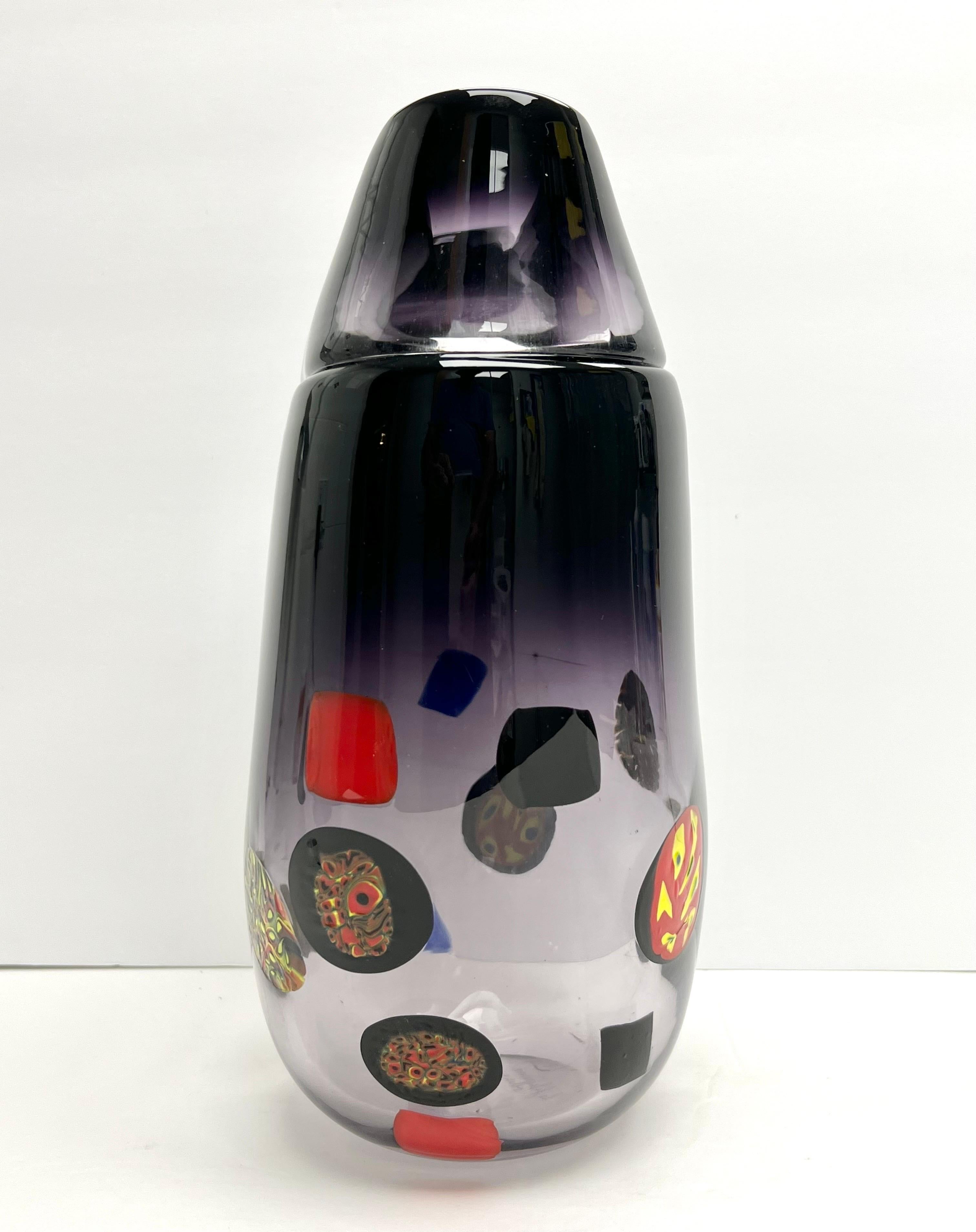 Large Murano Art Glass Vase by La Filigrana For Sale 1