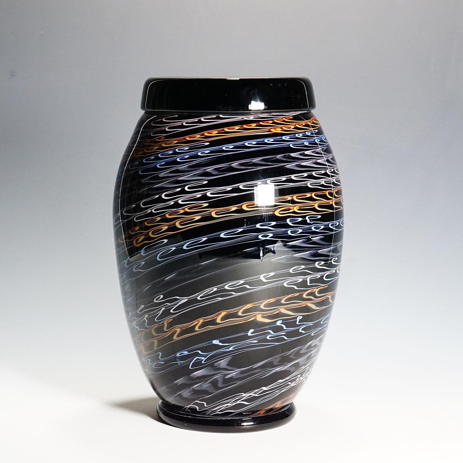 Large Murano Art Glass Vase by Master Paolo Crepax, 1990s In Good Condition For Sale In Berghuelen, DE
