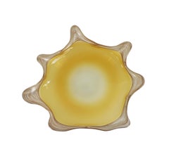 Large Murano Aventurina Flecked Biomorphic Glass Centerpiece