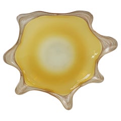Large Murano Aventurina Flecked Biomorphic Glass Centerpiece