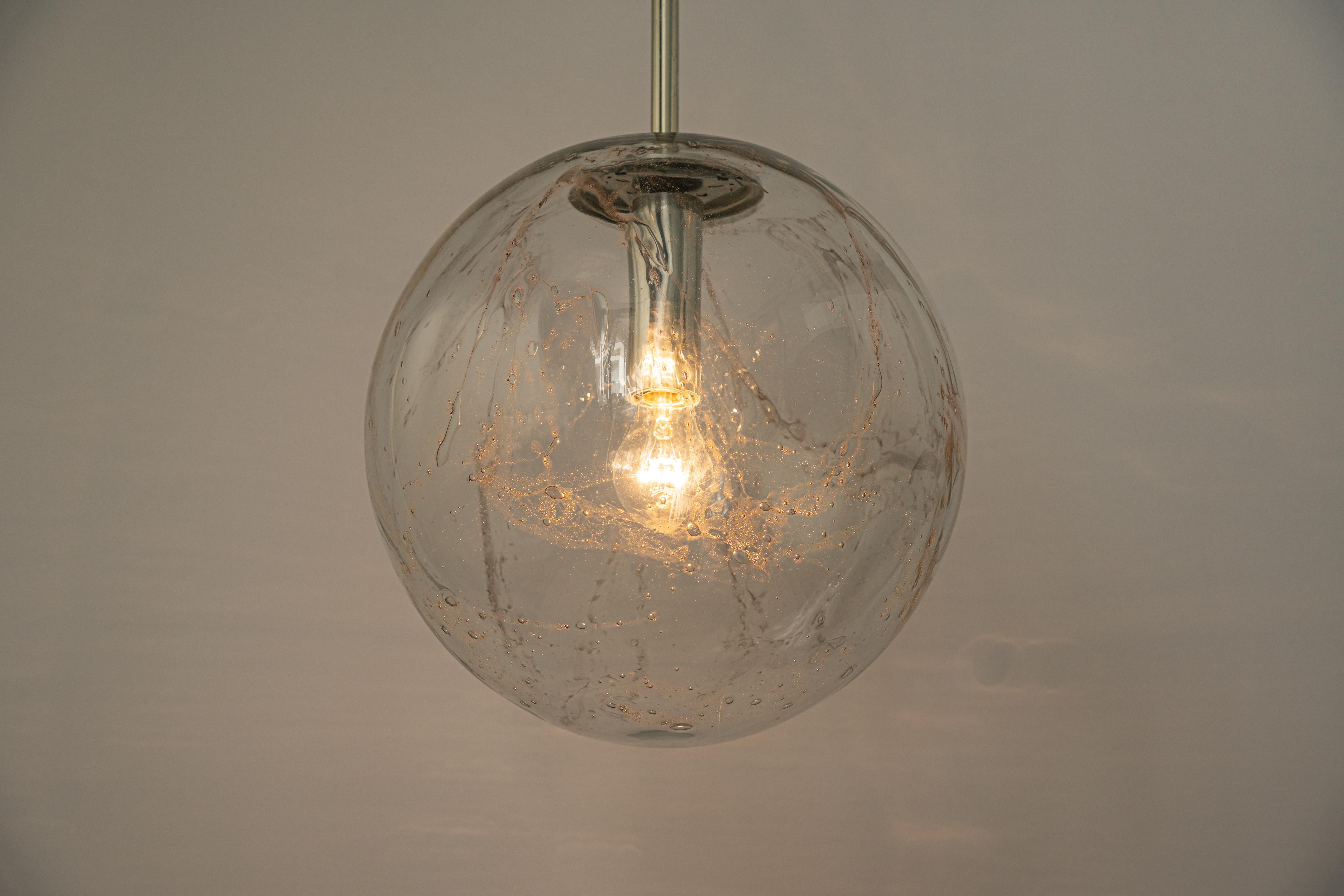 Large Murano Ball Pendant Light by Doria, Germany, 1970s For Sale 4