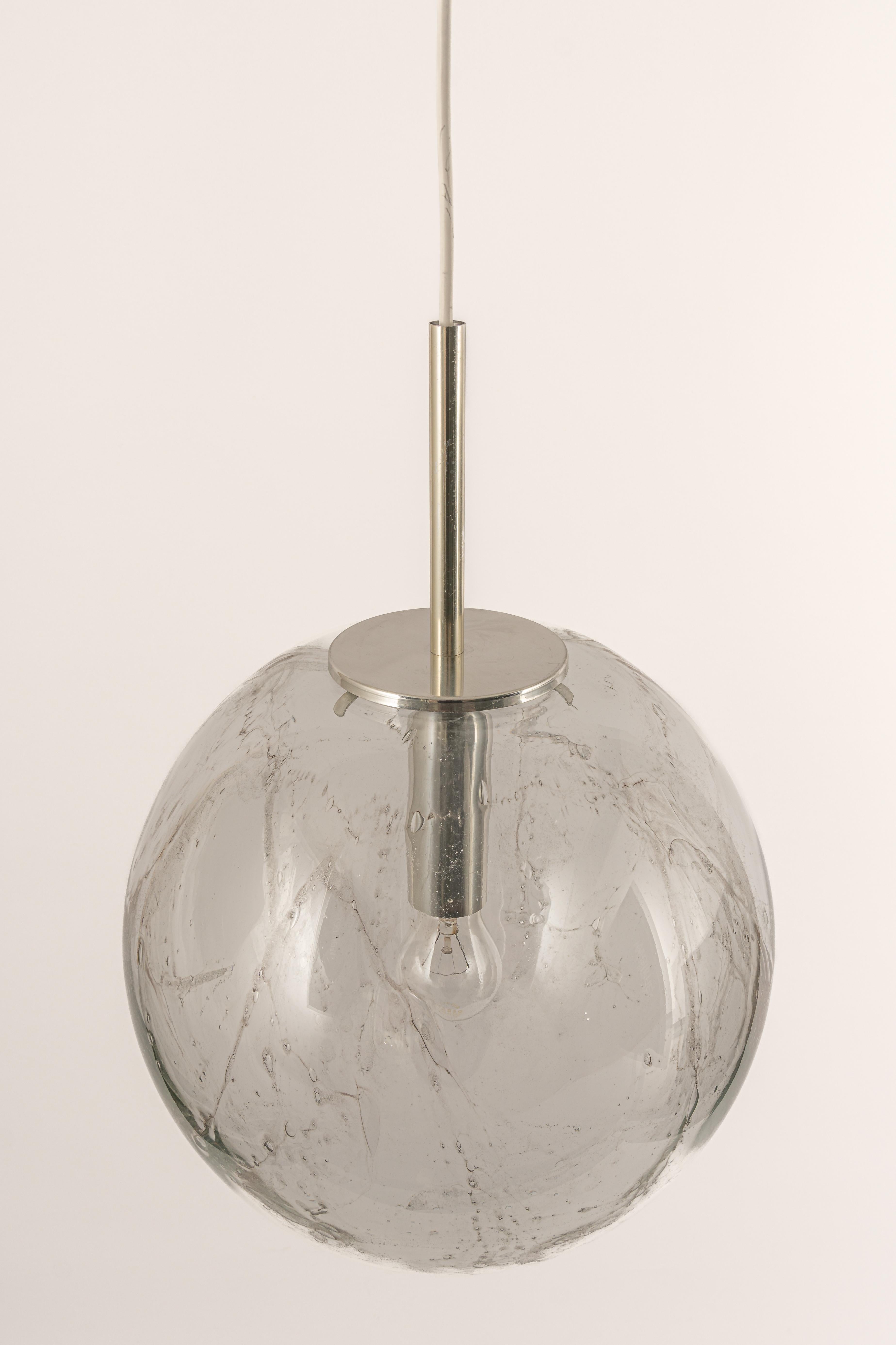 Mid-Century Modern Large Murano Ball Pendant Light by Doria, Germany, 1970s For Sale