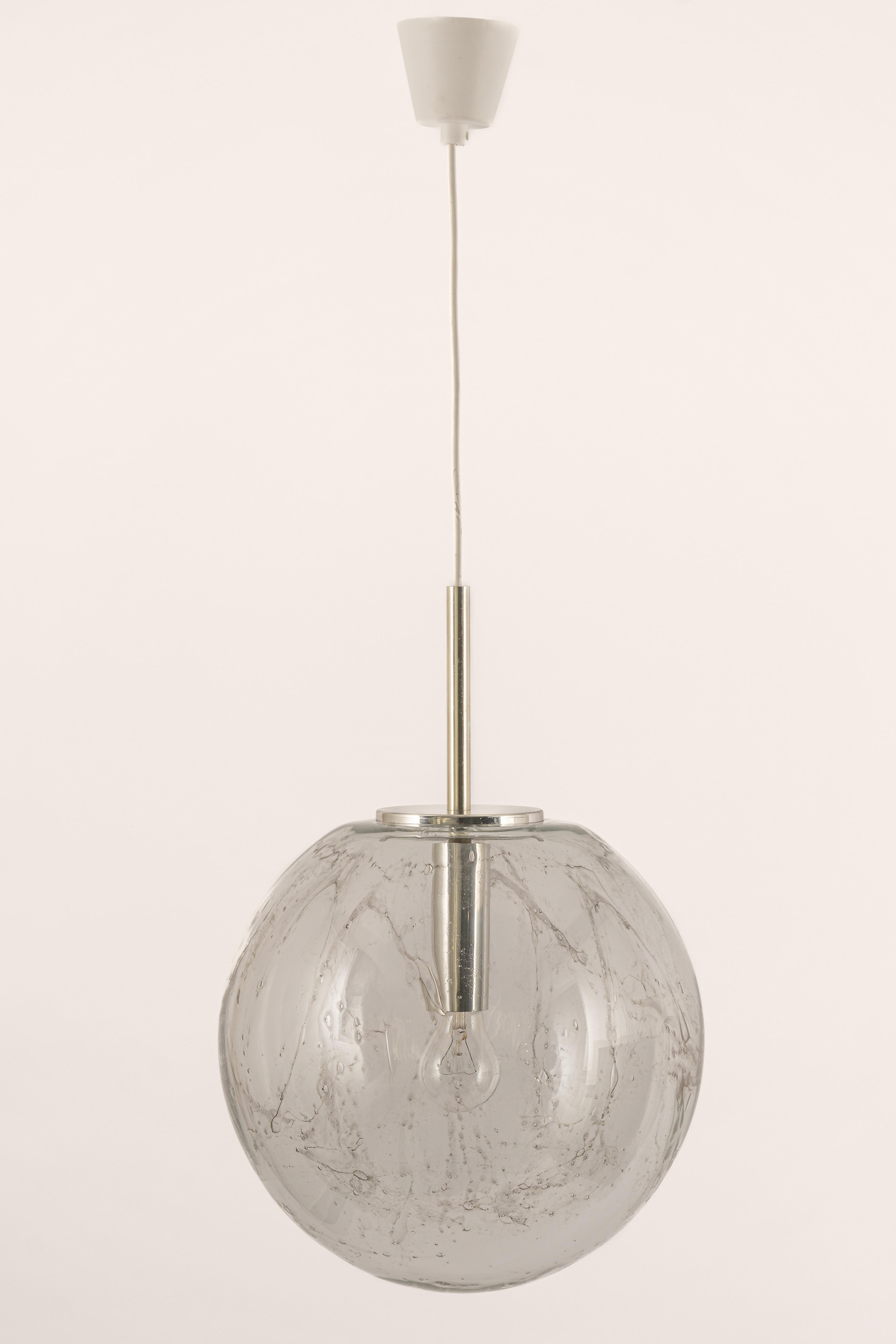 Large Murano Ball Pendant Light by Doria, Germany, 1970s In Good Condition For Sale In Aachen, NRW