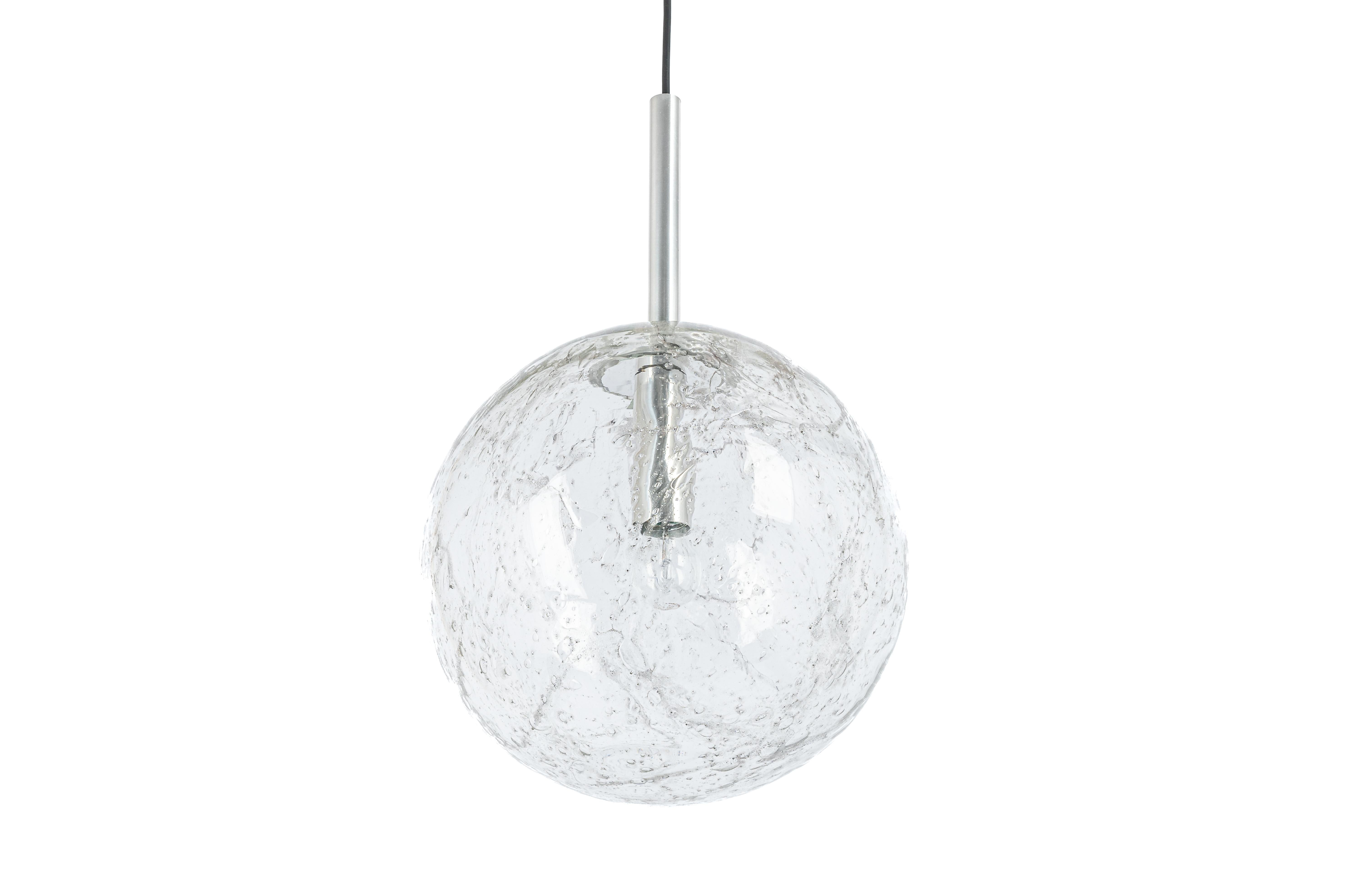 Late 20th Century Large Murano Ball Pendant Light by Doria, Germany, 1970s For Sale