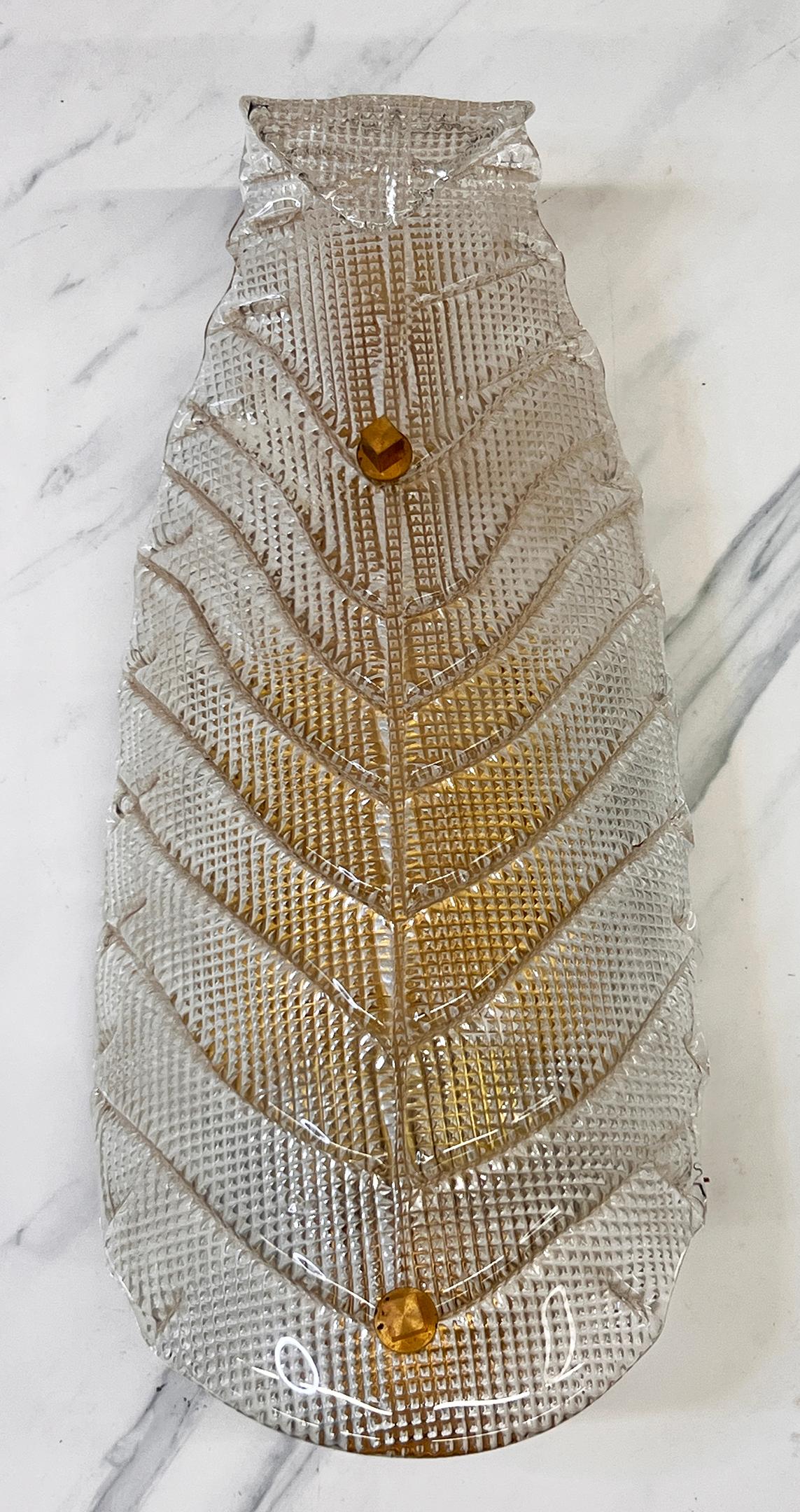 Large Murano Banana Leaf Sconces, A Pair, 1950's 3
