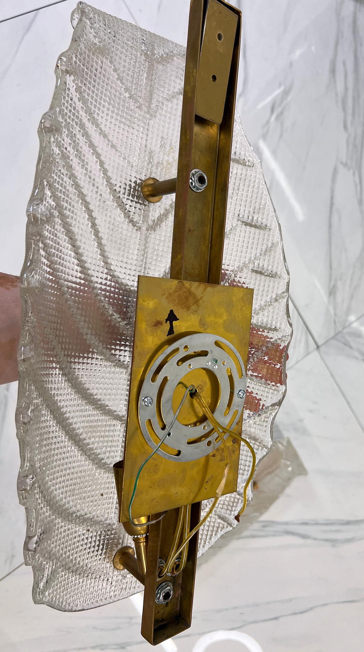 Large Murano Banana Leaf Sconces, A Pair, 1950's 1