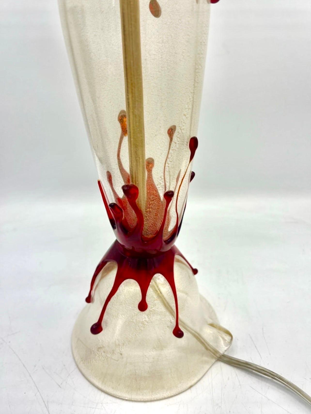 Vetro di Murano Grande vetro di Murano Barovier Seguso rubis , Italia 1950 in vendita