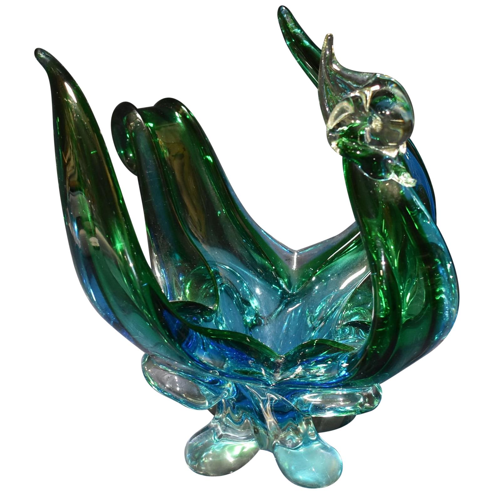Large Murano Bird Bowl For Sale