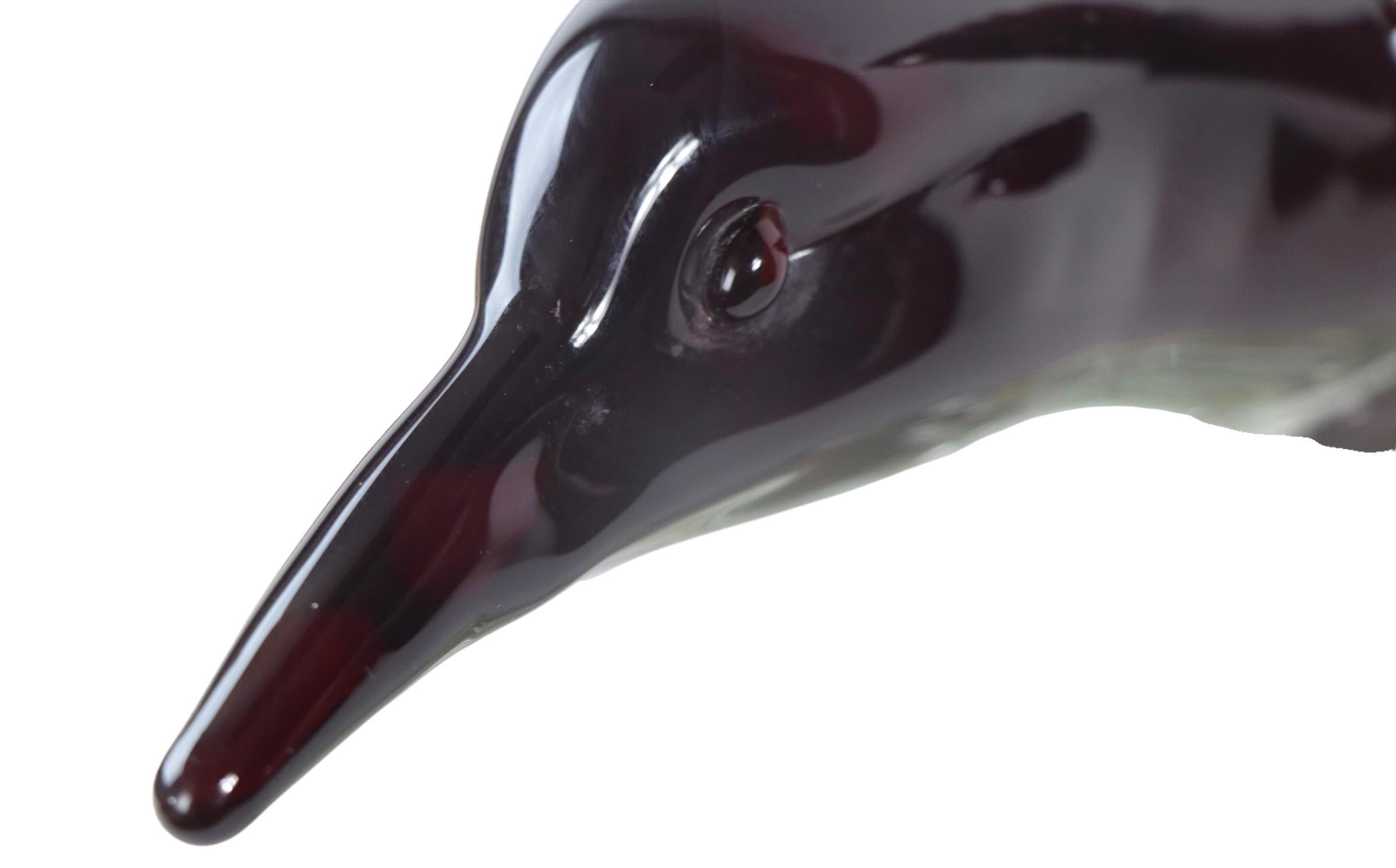 Art Glass Large Murano Bird by Barovier For Sale