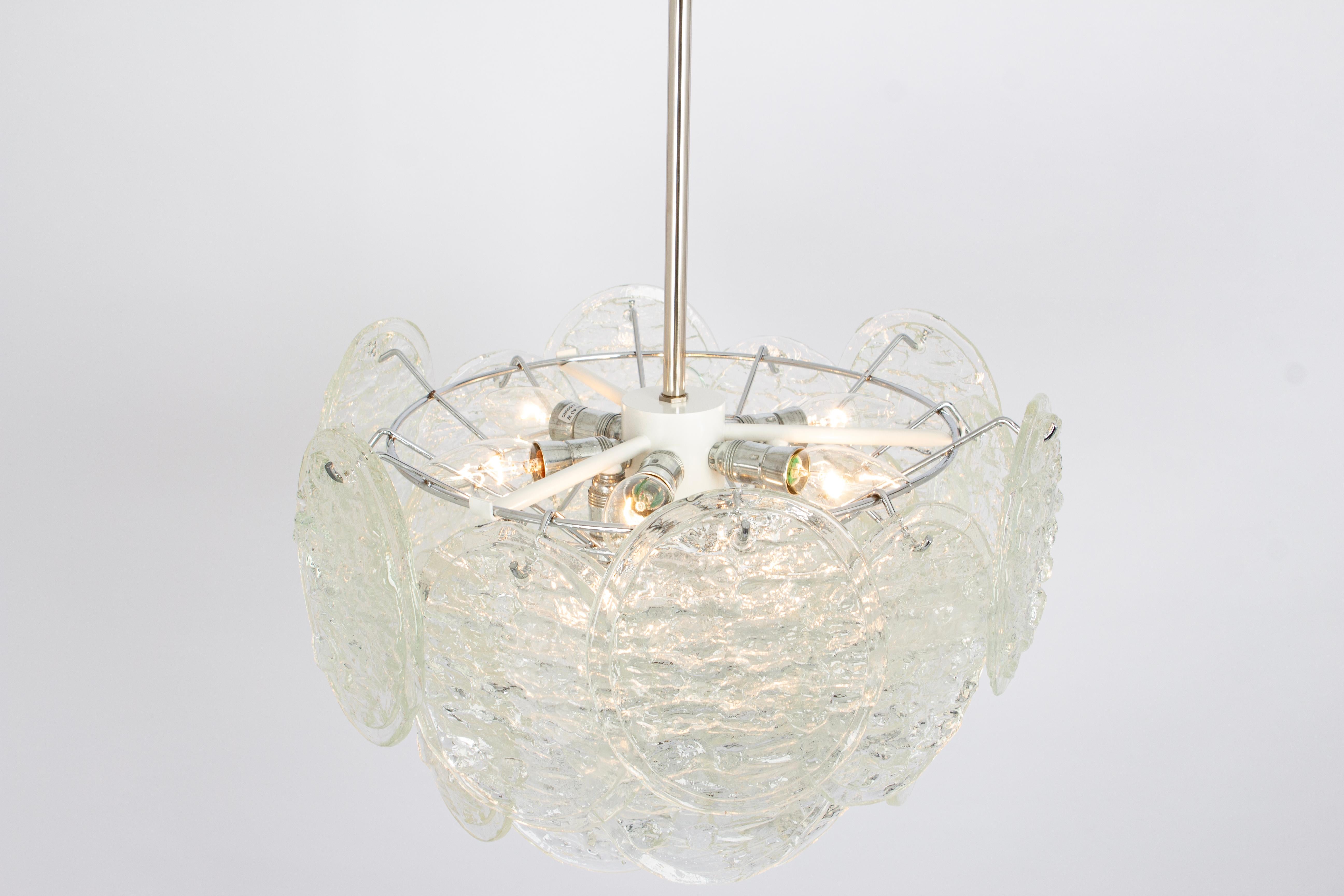 Verre de Murano Grand lustre en verre de Murano Blatt en forme de feuilles de Kalmar, Autriche, années 1960 en vente