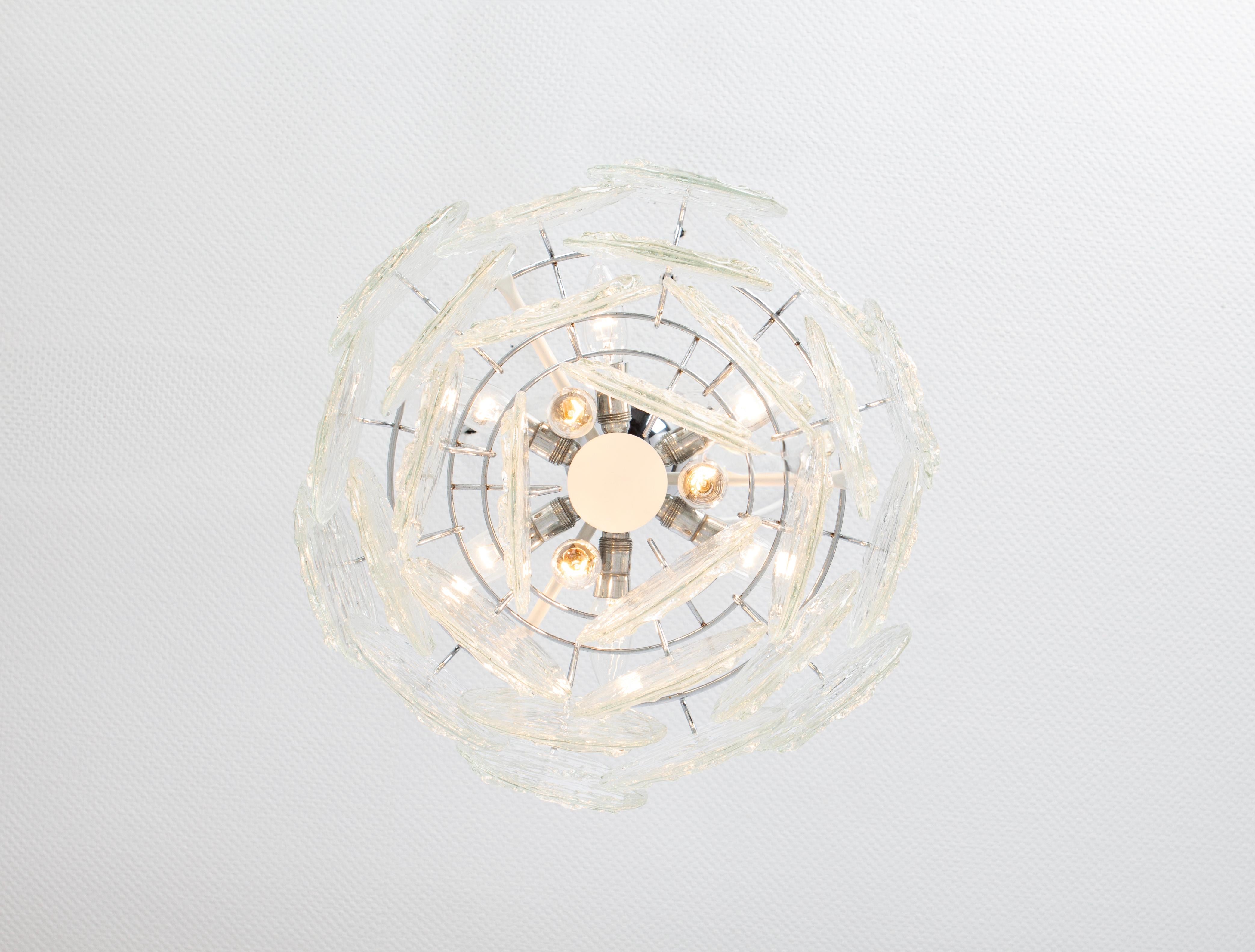 Grand lustre en verre de Murano Blatt en forme de feuilles de Kalmar, Autriche, années 1960 en vente 1