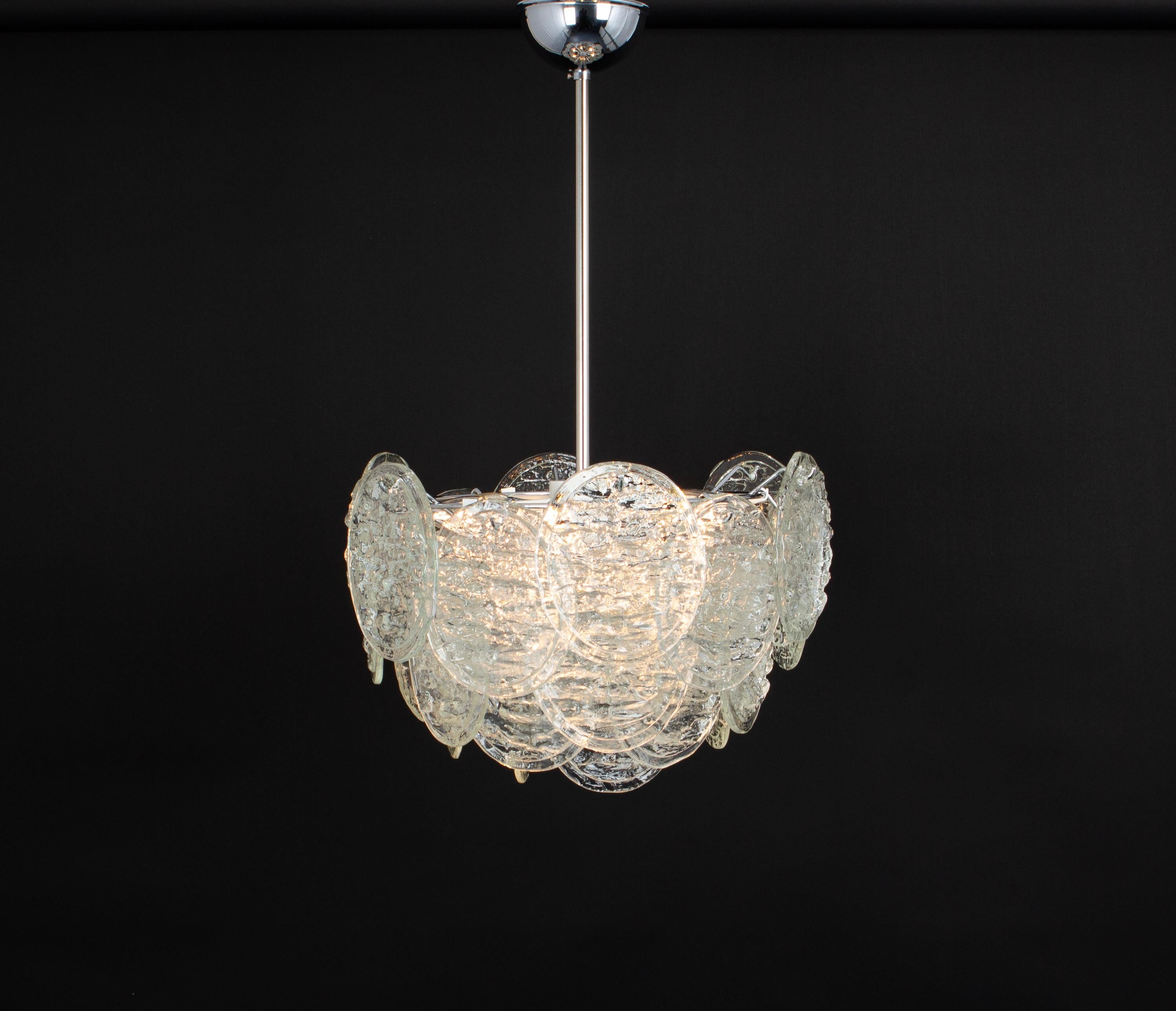 Grand lustre en verre de Murano Blatt en forme de feuilles de Kalmar, Autriche, années 1960 en vente 2