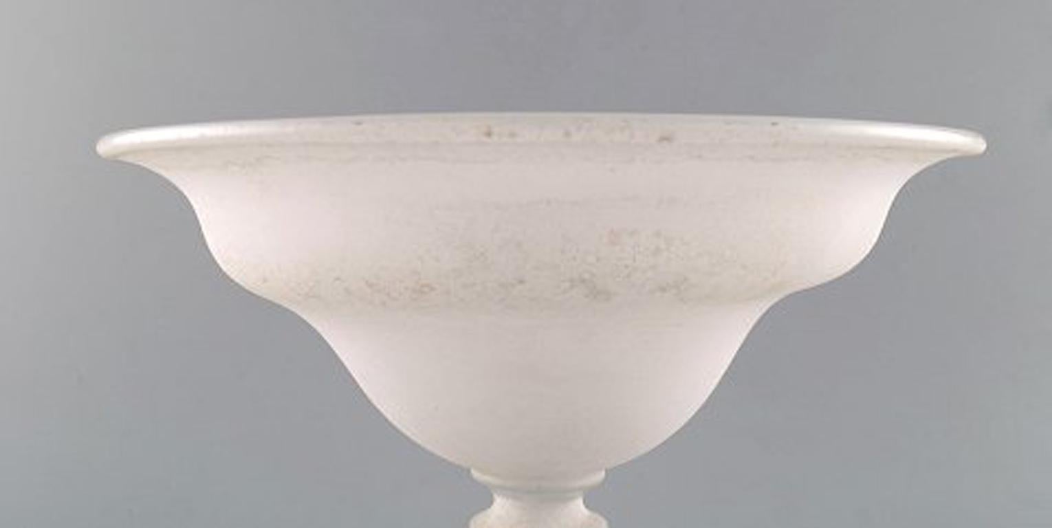 Mid-Century Modern Large Murano Bowl on Foot or Compote in Mouth Blown Art Glass, 1960s