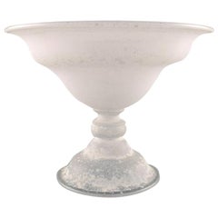 Large Murano Bowl on Foot or Compote in Mouth Blown Art Glass, 1960s