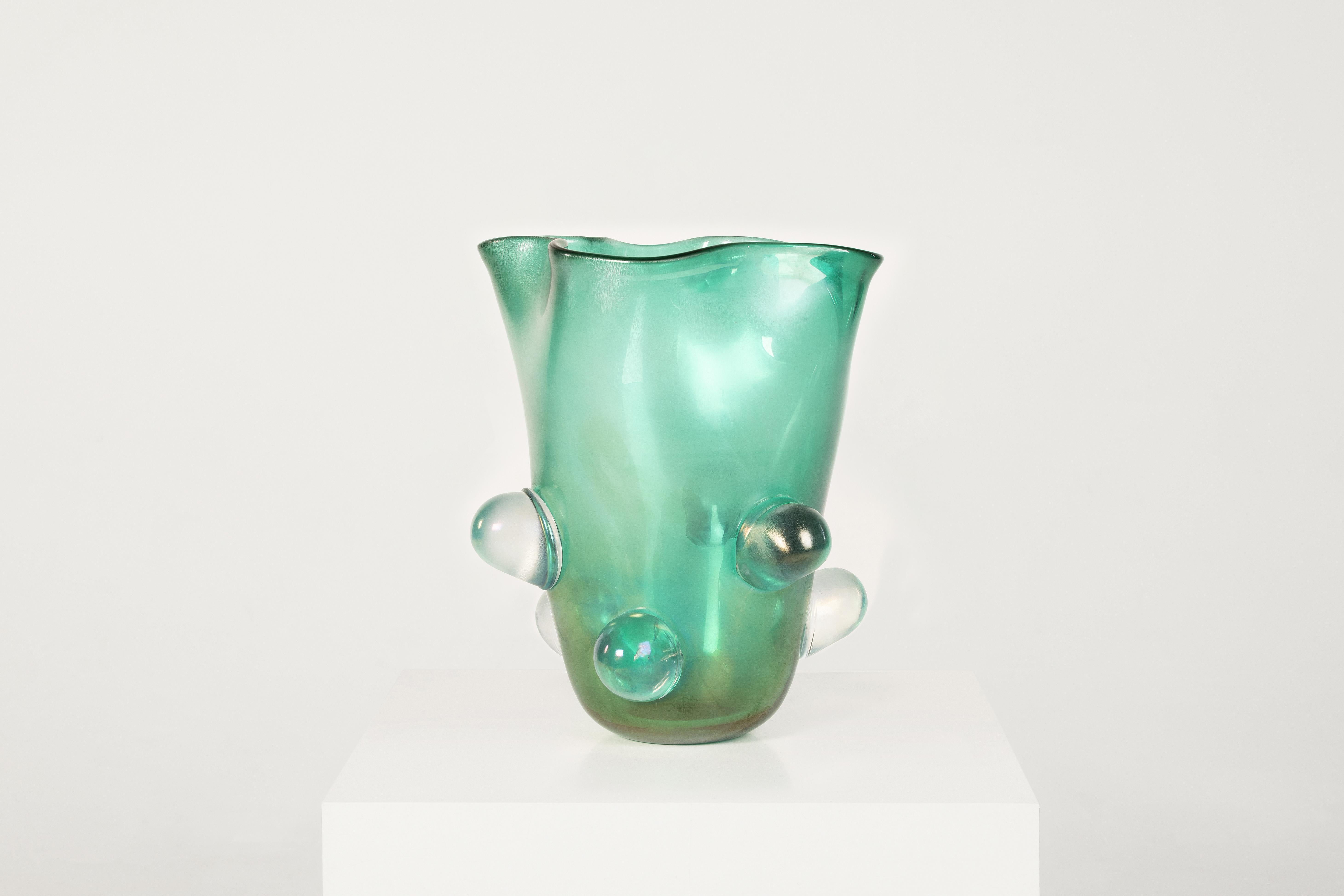 Italiano Grande vaso a bolle di Murano Costantini in vendita