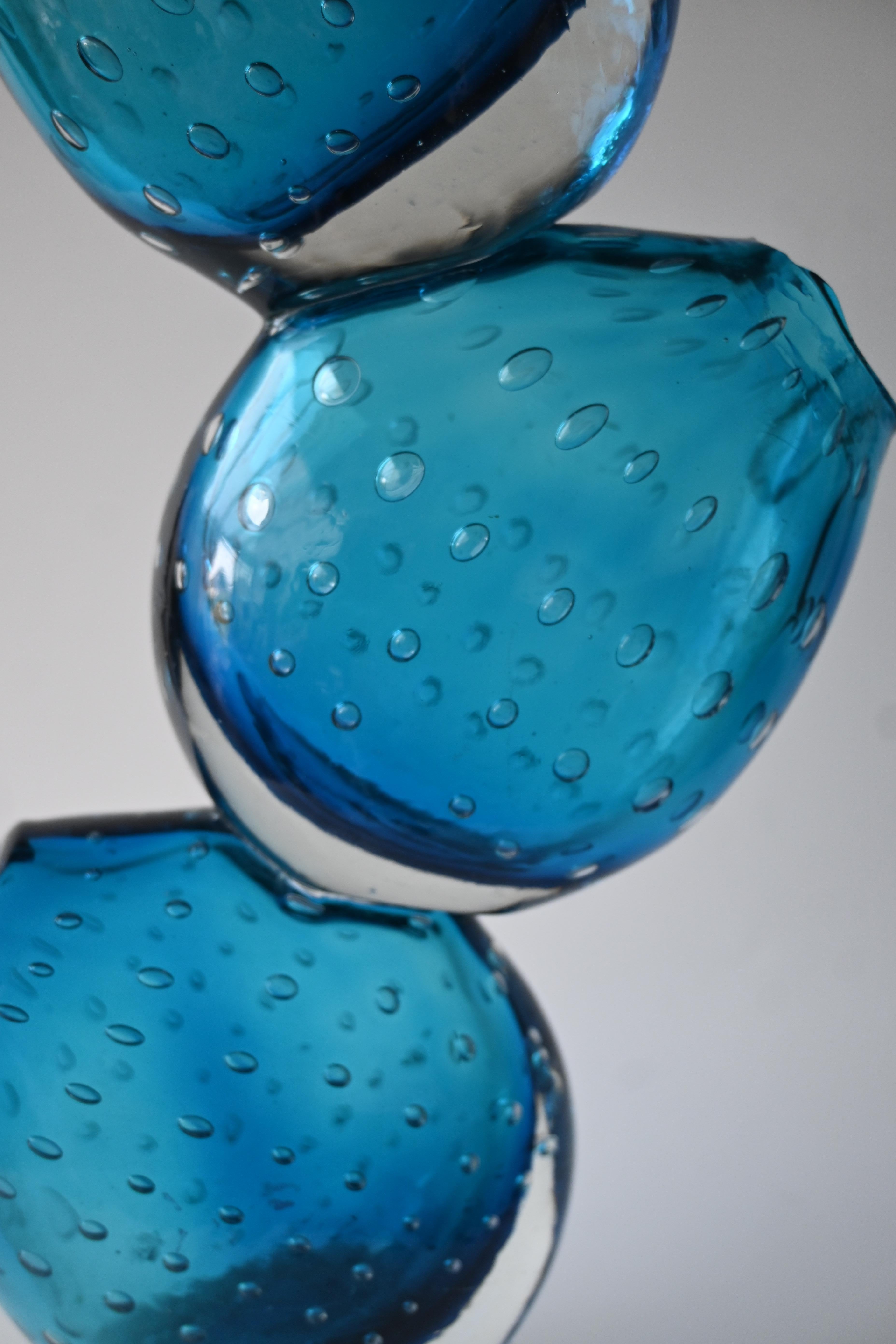Große Murano Bullicante Kunstglas-Skulptur Vase - Triple gestapelt Form. im Angebot 3